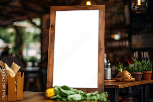 Menu board sign mockup with white blank empty space to add text or design. Ai Generative