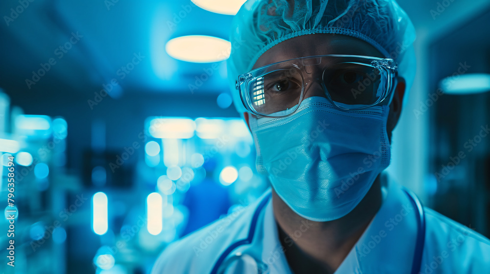 Man scientist on a technological medical background. Bioinformatics and genomic research. Man scientist on a technological medical background. Bioinformatics and genomic research.