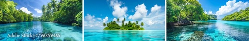 Tropical paradise island collection. Generative ai design art concept. © Stockpics