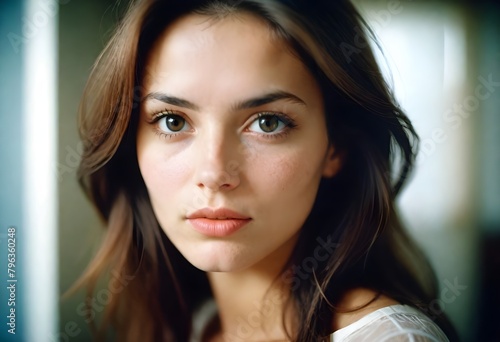 Portrait of a young beautiful charming woman smiling on a clean background 