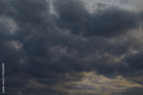 Dark sky with clearings, dramatic sky horizon, sky before the storm, impending storm