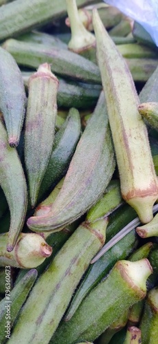 Close up of Ladyfinger in the market