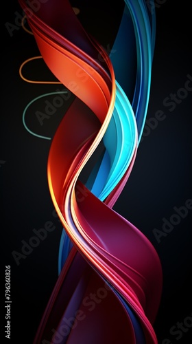 a colorful swirly lines on a black background photo