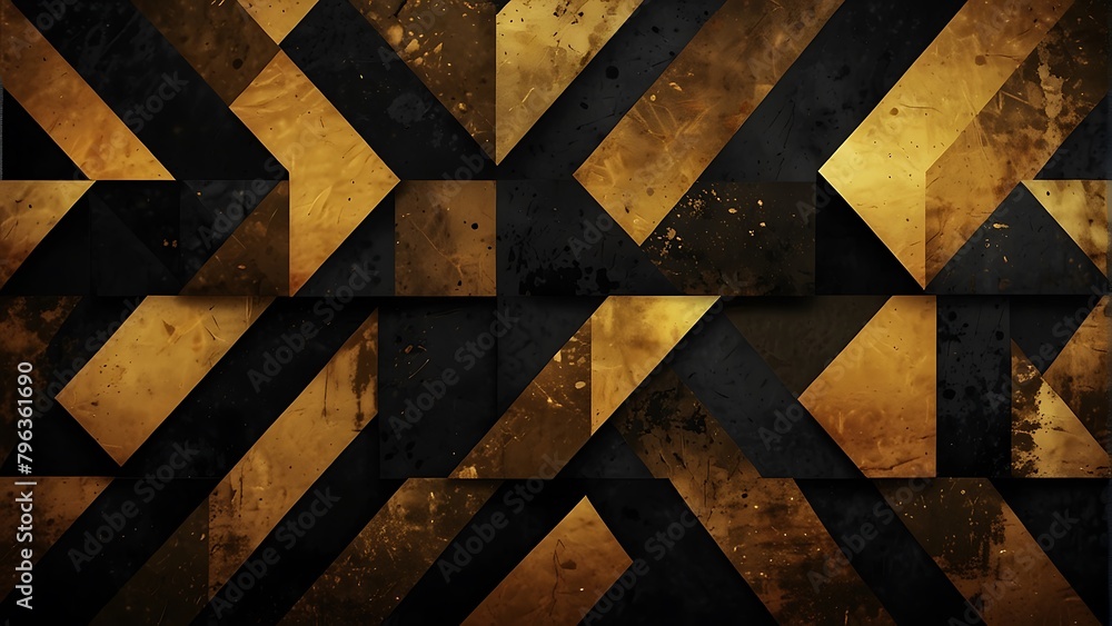 background, Grunge rusty warning sign with black and gold arrows on it
