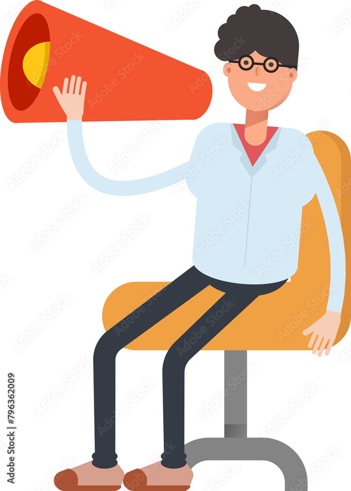 Nerd Boy Character and Megaphone
Nerd Boy Character and Megaphone