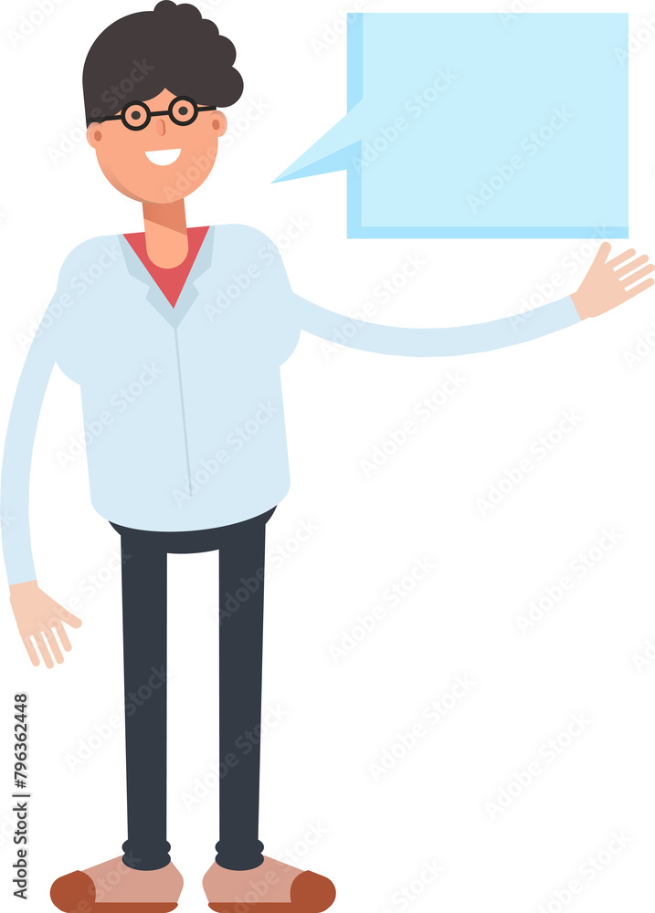 Nerd Boy Character and Speech Bubble
Nerd Boy Character and Speech Bubble