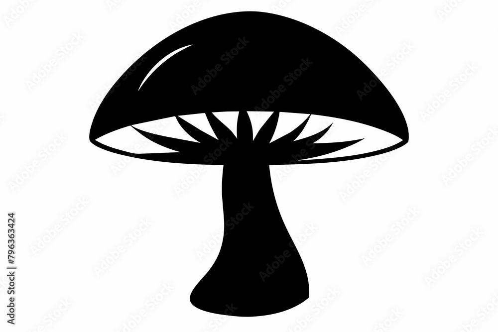 Mushroom black silhouette vector white background. Mushroom black silhouette vector white background.