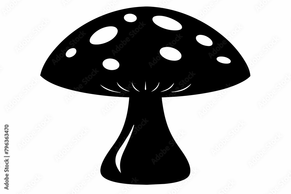 Mushroom black silhouette vector white background. Mushroom black silhouette vector white background.
