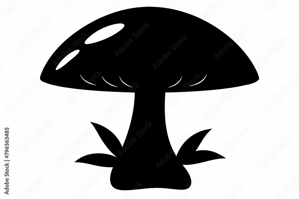 Mushroom black silhouette vector white background. Mushroom black silhouette vector white background.