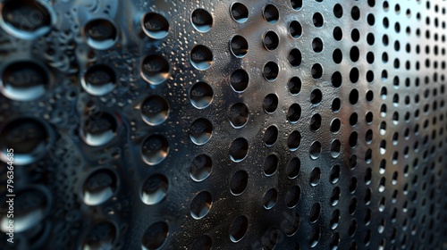 Water drops on the metal surface. Abstract background and texture for design.