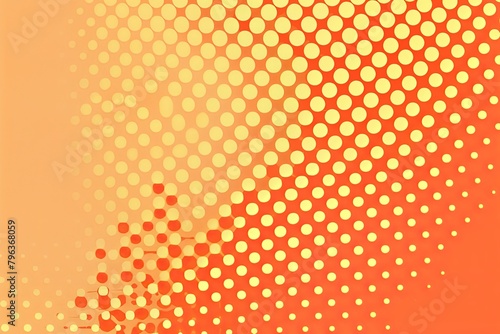 Peach pop art background in retro comic style with halftone dots, vector illustration of backdrop with isolated dots blank empty with copy space 