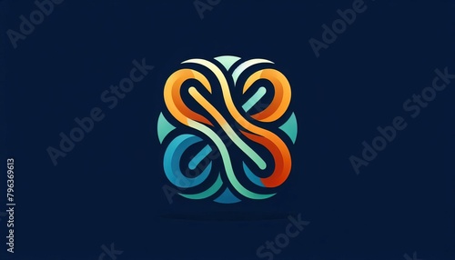 illsutration of new design vector logo with blue backgroung  photo