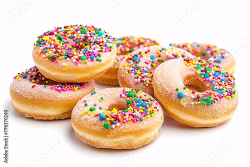 a group of donuts with sprinkles