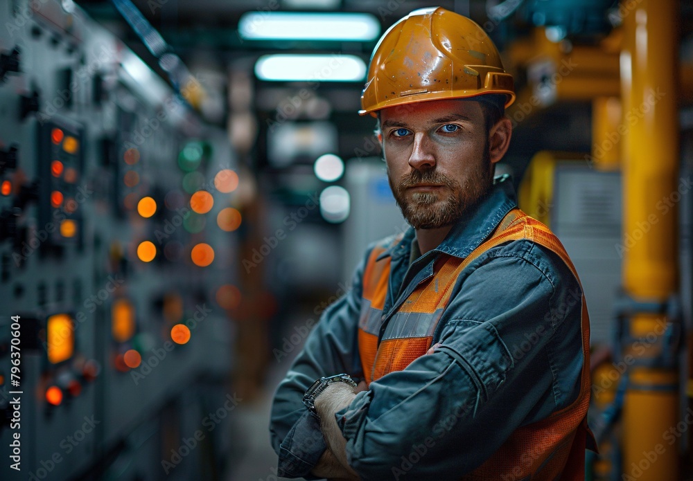 a man wearing a hard hat and vest a man wearing a hard hat and vest