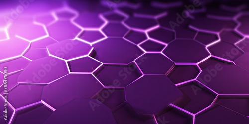 Purple hexagons pattern on purple background. Genetic research  molecular structure. Chemical engineering