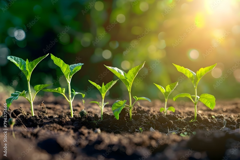 Planting trees and seedlings in the sun to grow a forest. Concept Reforestation, Environment, Tree Planting, Sustainable Growth, Sunlight Planting trees and seedlings in the sun to grow a forest. Concept Reforestation, Environment, Tree Planting, Sustainable Growth, Sunlight