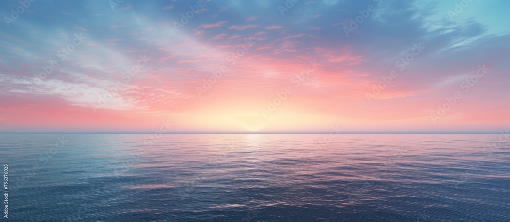 Sunset over ocean with bright sky Sunset over ocean with bright sky