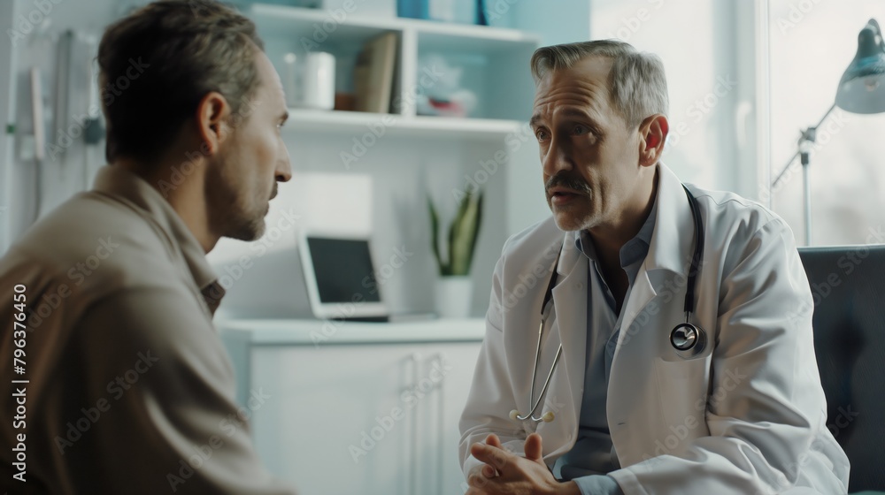 Obraz premium Compassionate Connection: Doctor and Patient Engage in Empathetic Dialogue