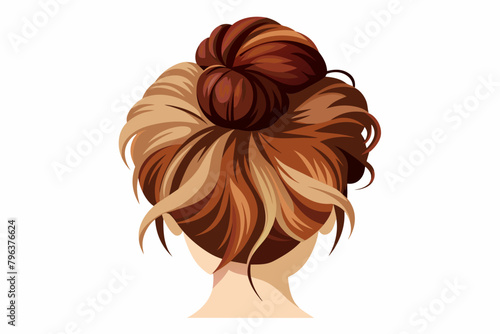 Mom messy bun hair style color and black silhouette.