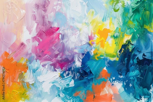 Joyful abstract expressionist painting  vibrant colors evoke pure emotion