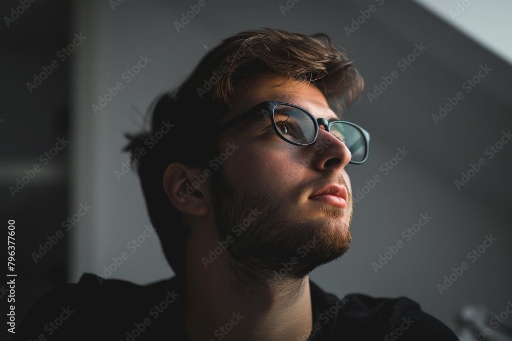 Fototapeta premium business, office worker and people concept - smiling indian businessman in shirt with tie over grey background. Beautiful simple AI generated image in 4K, unique.