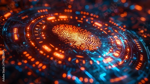 Enhancing Cybersecurity with Future Technology: Digital Fingerprint Scanning. Concept Technology, Cybersecurity, Future Trends, Digital Fingerprints, Data Protection © Ян Заболотний