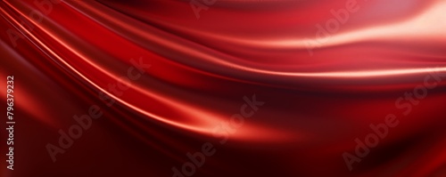 Red foil metallic wall with glowing shiny light, abstract texture background blank empty with copy space 