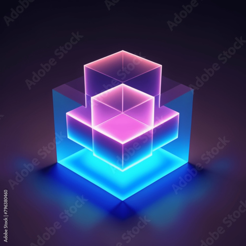 abstract blue cube