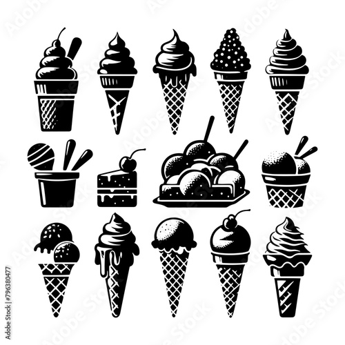 Silhouette of a Tempting Ice Cream Cone - Graphic Design Essential, Ice Cream Cone Illustration
