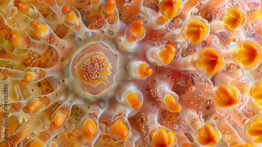 Under high magnification the internal structure of a pollen grain can ...