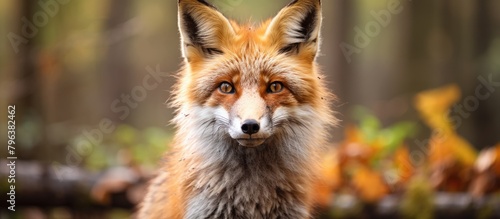 Fox in forest gaze