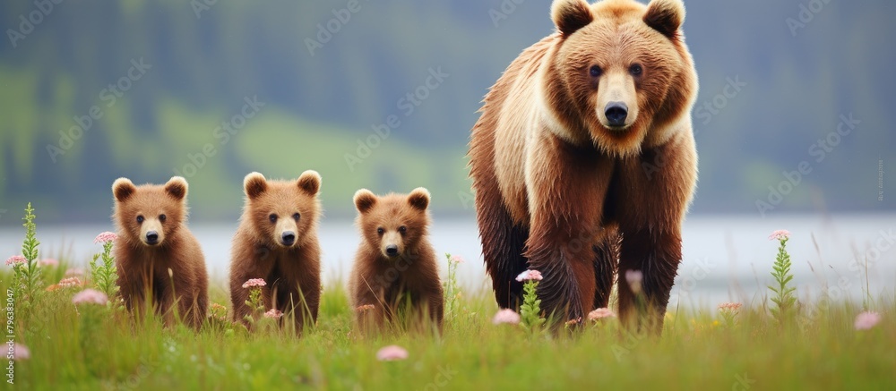 Three bears wander lake field Three bears wander lake field