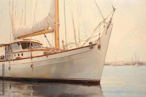 Modern yacht sailboat painting vehicle.
