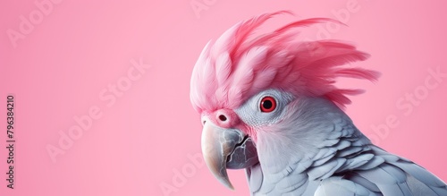 Pink parrot against pink backdrop © HN Works