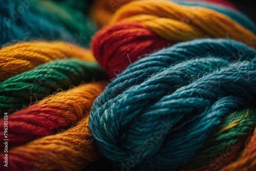 close-up of a colorful yarn
