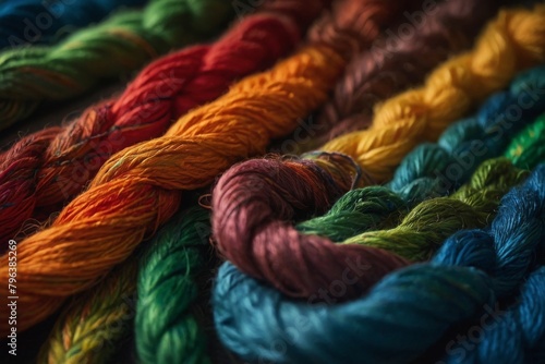 close-up of a colorful yarn