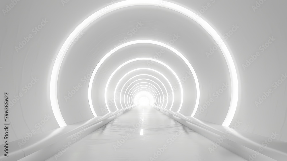 Captivating high-resolution image of a white tunnel, glowing brightly to serve as a minimalist yet powerful background Captivating high-resolution image of a white tunnel, glowing brightly to serve as a minimalist yet powerful background