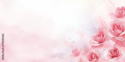 Rose watercolor background texture soft abstract illustration blank empty with copy space 