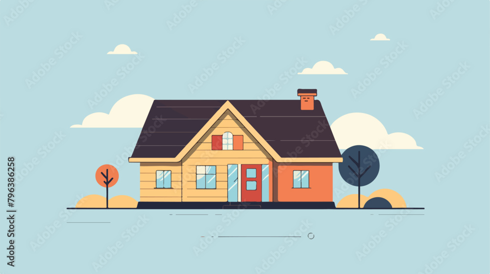 a house real estate. Vector illustration in flat style
