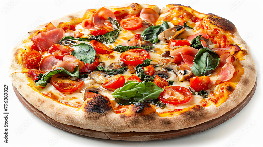 Delicious italian pizza with vegetables