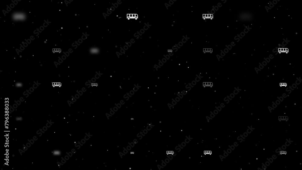 Transparency In Animation Template animation of evenly spaced bus symbols of different sizes and ...