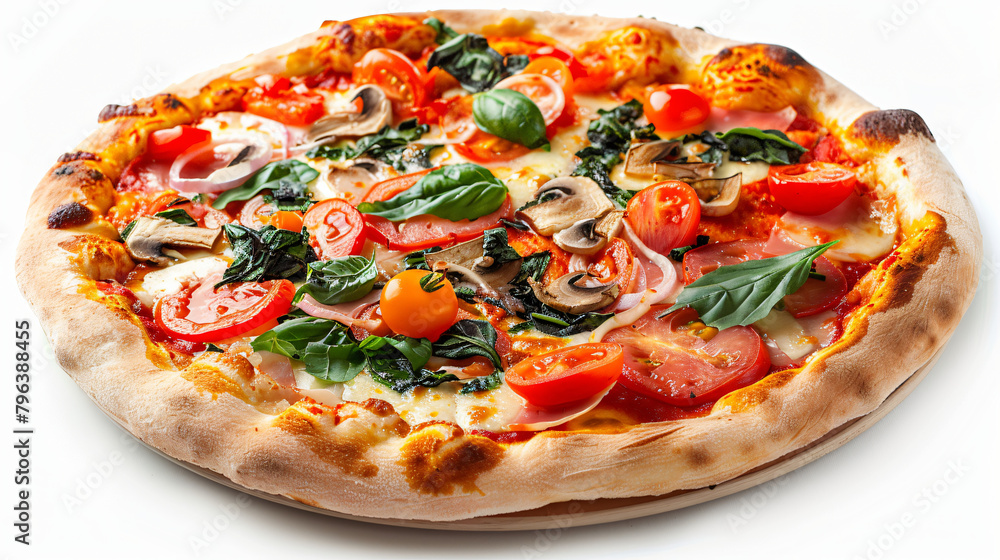 Delicious italian pizza with vegetables