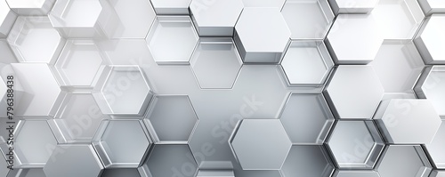 Silver hexagons pattern on silver background. Genetic research, molecular structure. Chemical engineering