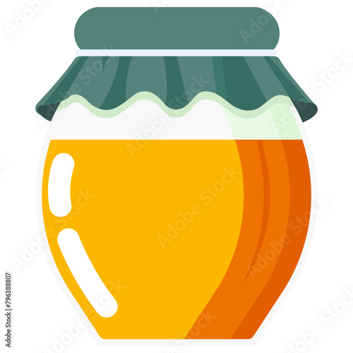Flat Honey Jar