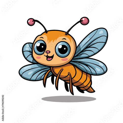 Flying Insects Cartoon - Cute Characters Vector Illustration  EPS 10 