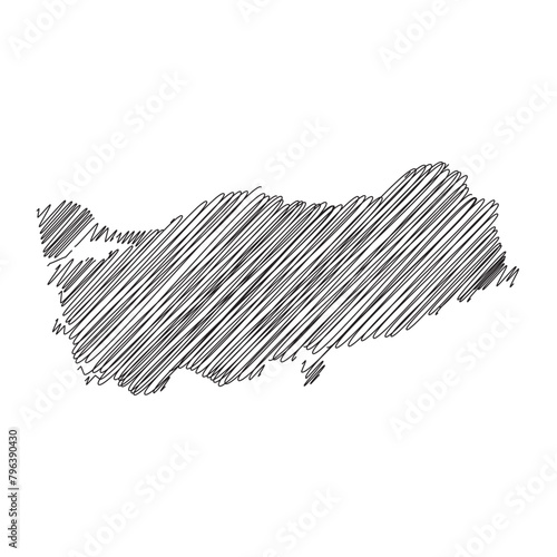 turkey thread map line vector illustration