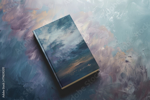 A hardcover book mockup with a captivating title and an artistic cover design. photo