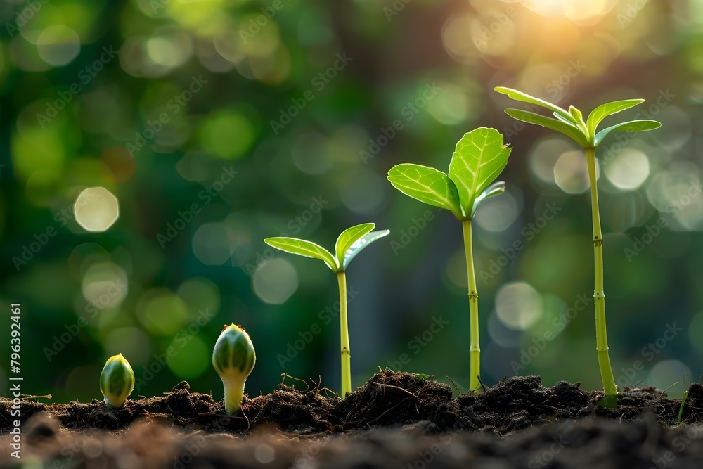 The stages of plant growth from seed to mature plant symbolize the ...