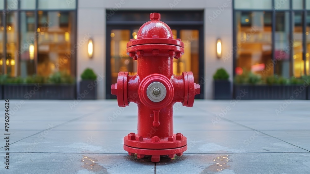 Vintage red fire hydrant on city street for vital emergency fire access in urban areas