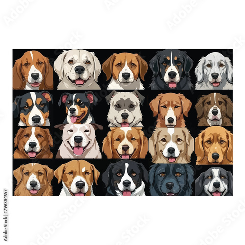 animated design image of a collection of dog types © Hariyadi